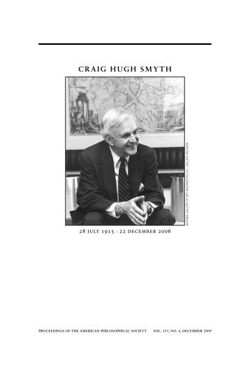 CRAIG HUGH SMYTH - American Philosophical Society