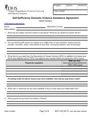 Self-Sufficiency Domestic Violence Assistance Agreement