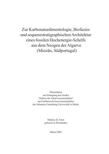 Zur Karbonatsedimentologie, Biofazies und ... - ArchiMeD