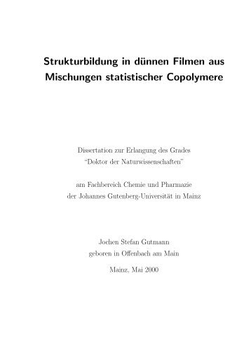 Strukturbildung in dünnen Filmen aus Mischungen ... - ArchiMeD