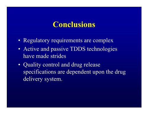 Transdermal Drug Delivery System Regulatory Requirements (USA)