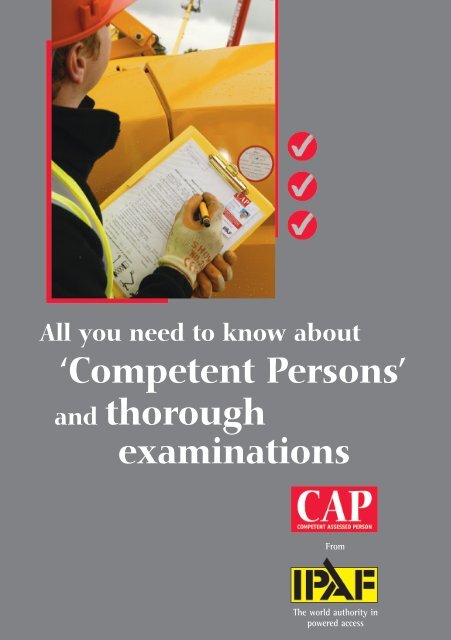 'Competent Persons' and thorough examinations - IPAF