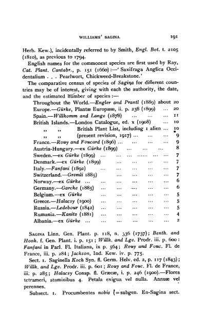 REVISION OF I IE BRITISI SPECIES OF SAGINA - BSBI Archive