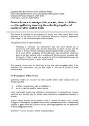 General licence to arrange a fair, market, show ... - ARCHIVE: Defra