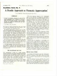 A Dyadic Approach to Thematic Apperception - SAMJ Archive Browser