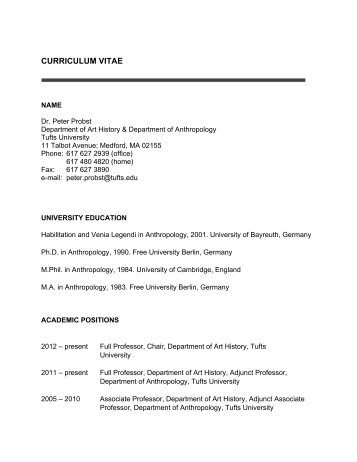 Download the professor's CV - Tufts University