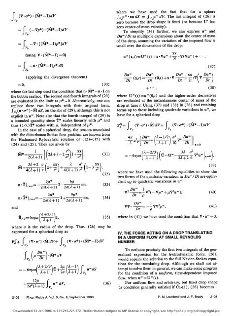 The force on a bubble, drop, or particle in arbitrary time-dependent ...