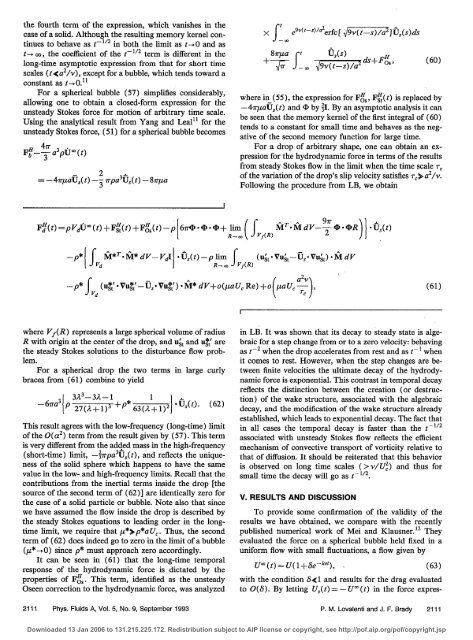The force on a bubble, drop, or particle in arbitrary time-dependent ...