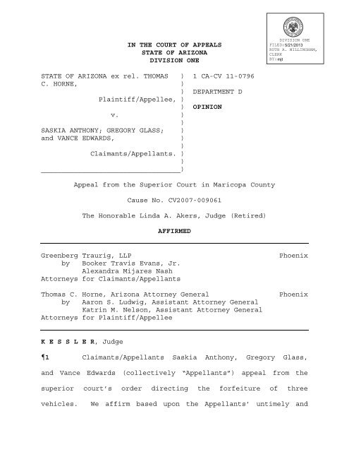 1 CA-CV 11-0796 - Arizona Judicial Department