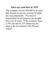 After-tax cash flow & NPV - Bama.ua.edu