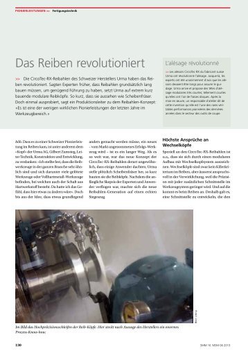 Das Reiben revolutioniert - Urma AG Werkzeugfabrik