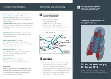 Einladungsflyer für den Horber Werkzeugtag 2014 - IKET