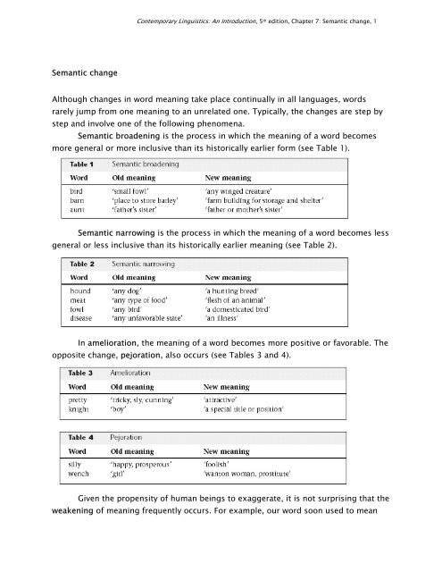 Semantic Change Although Changes In Word Meaning Take Place