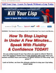 Kill Your Lisp - Learn To Speak Without a Lisp ... - Bestcbstore.com