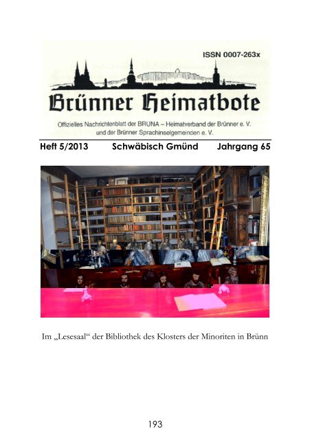 193 Heft 5/2013 Schwäbisch Gmünd Jahrgang 65 Im - BHB - der ...