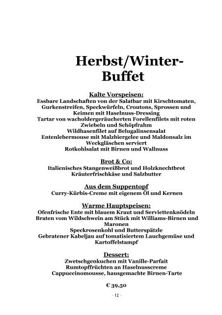 Mediterranes Buffet Kalte Vorspeisen - Schloss Niederweis