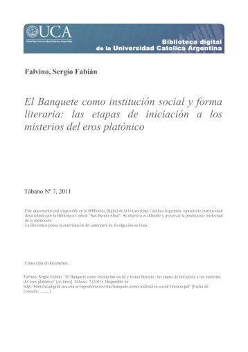 El Banquete como institución social y forma literaria - Biblioteca ...