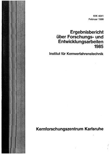 Ergebnisbericht über Forschungs- und ... - Bibliothek