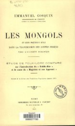 Les Mongols et leur pretendu role dans la transmission des contes ...
