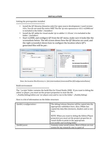 • Start vs2008, and configure QT from the QT menu; make ... - Bitbucket