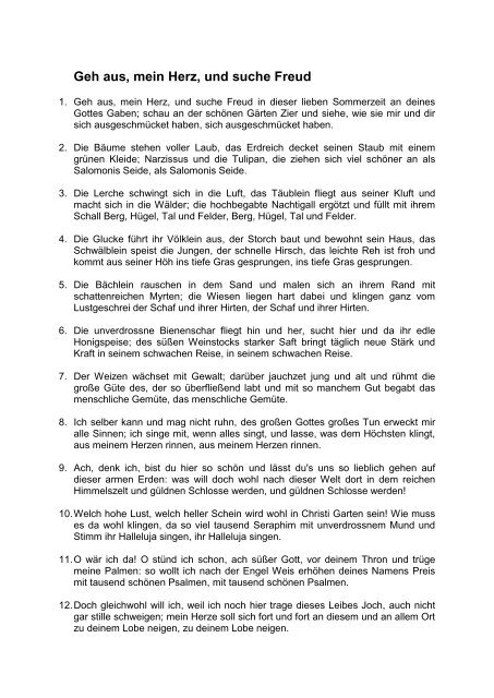 Geh Aus Mein Herz Und Suche Freud