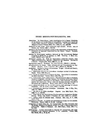index medico-psychologicus, 1889. - The British Journal of Psychiatry