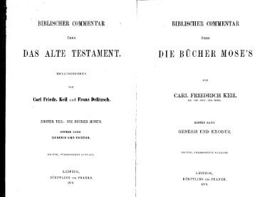 Keil & Delitzsch, Kommentar über das Alte Testament, Band 1