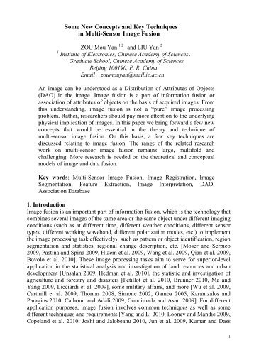 Multi-Sensor Image Fusion: Difficulties and Key Techniques