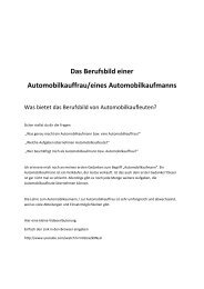 Das Berufsbild einer Automobilkauffrau/eines Automobilkaufmanns