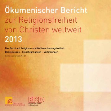 Ökumenischer Bericht zur Religionsfreiheit - Evangelische Kirche in ...