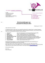 Schulvorstellungen zur Umwelt-Film-Woche 2013 - Kino im Waldhorn