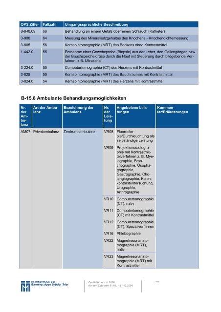 A Struktur- und Leistungsdaten des ... - Brüderkrankenhaus Trier