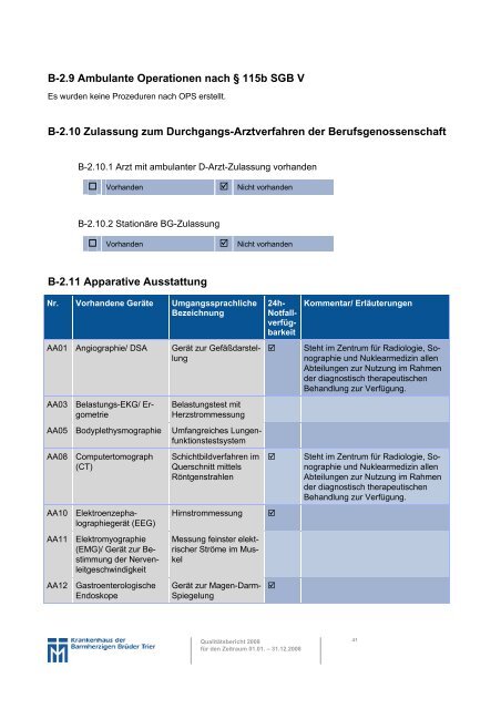 A Struktur- und Leistungsdaten des ... - Brüderkrankenhaus Trier