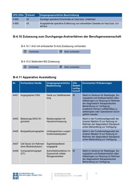 A Struktur- und Leistungsdaten des ... - Brüderkrankenhaus Trier