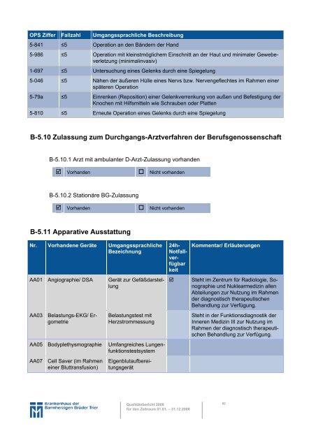 A Struktur- und Leistungsdaten des ... - Brüderkrankenhaus Trier