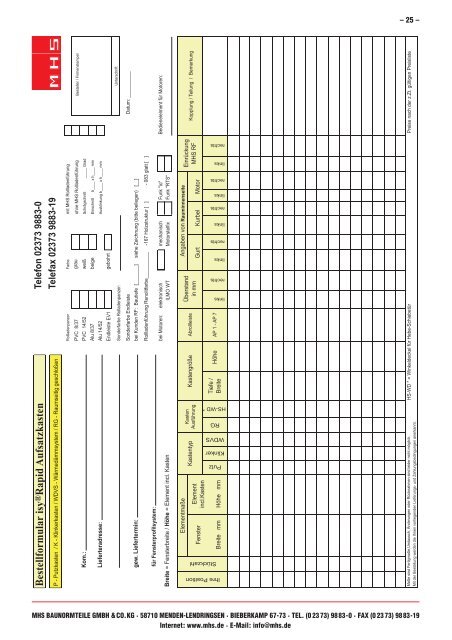 Element-Preisliste 2013 - MHS