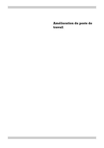 Amélioration du poste de travail - Irsst