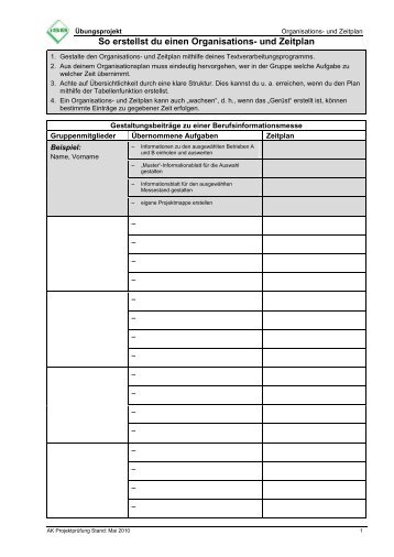 So erstellst du einen Organisations- und Zeitplan