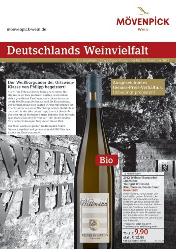 Deutschlands Weinvielfalt - Mövenpick Wein