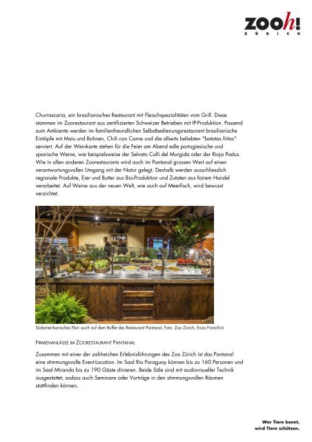 Südamerikanisches Flair im Restaurant Pantanal [PDF ... - Zoo Zürich