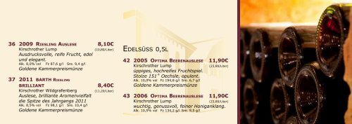 Hier können Sie sich unsere aktuelle Weinkarte ... - im Weingut Barth