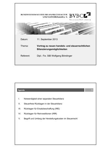 Datum: 11. September 2013 Thema: Vortrag zu neuen handels- und ...