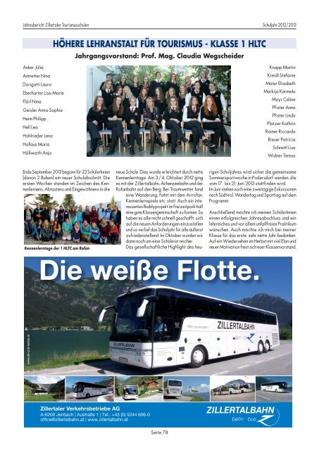 Zillertaler Tourismusschulen - Landesschulrat für Tirol