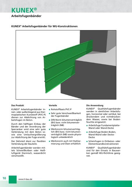 KUNEX® Fugenbänder - H-Bau Technik GmbH