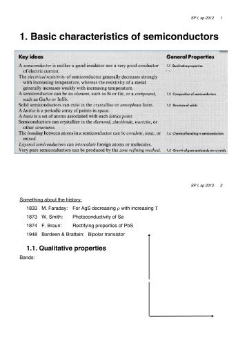 1. Basic characteristics of semiconductors