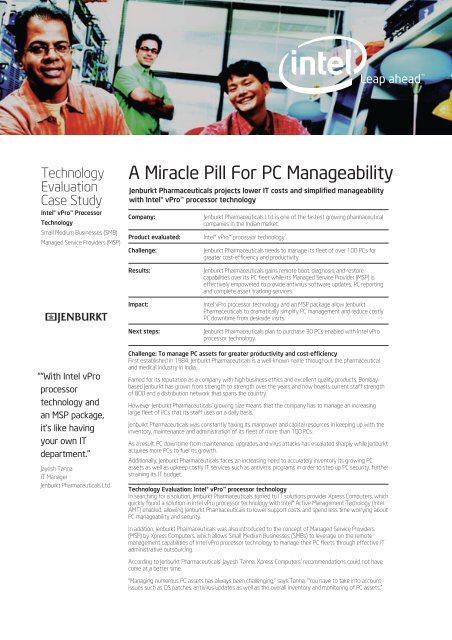 A Miracle Pill For PC Manageability - Intel