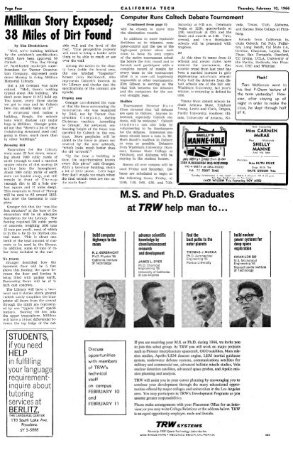 PDF (v.67:17 February 10, 1966) - CaltechCampusPubs