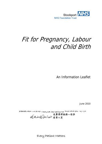 Fit for Pregnancy, Labour and Child Birth - Stockport NHS