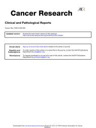 Clinical and Pathological Reports - Cancer Research