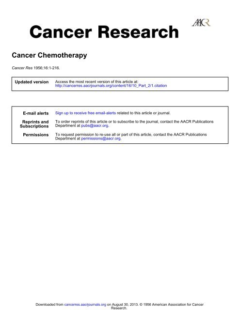 Cancer Chemotherapy Acenaphthene Cancer Research